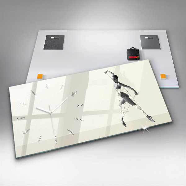 Glass wall clock rectangular Abstract woman dancer