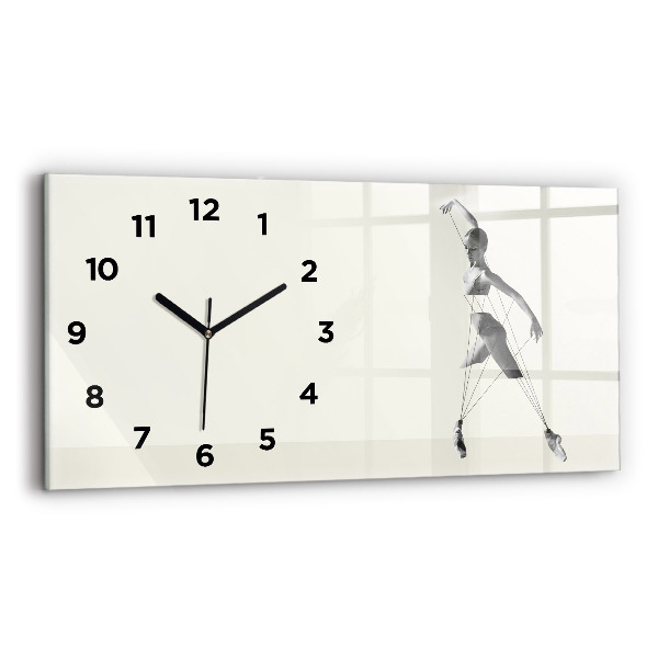 Glass wall clock rectangular Abstract woman dancer