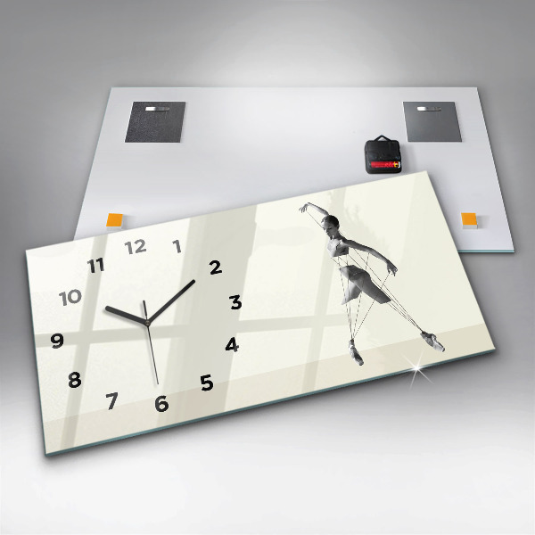 Glass wall clock rectangular Abstract woman dancer