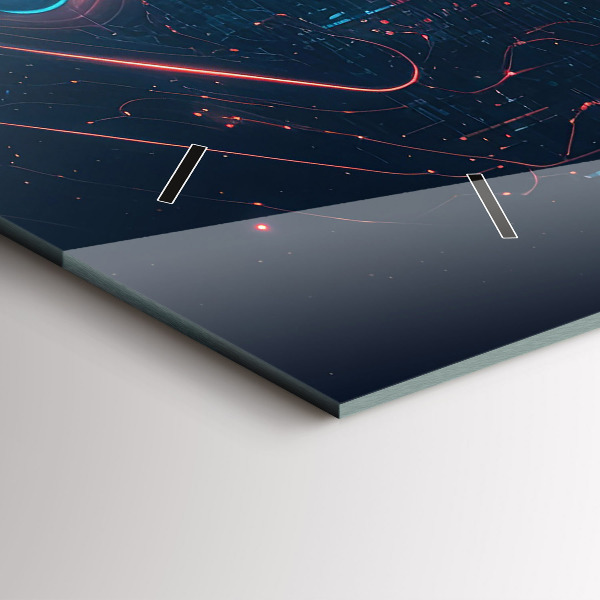 Glass wall clock rectangular Artificial intelligence