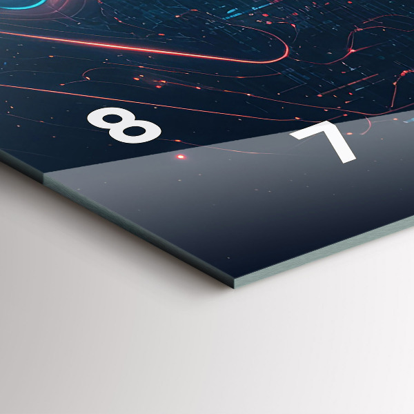Glass wall clock rectangular Artificial intelligence