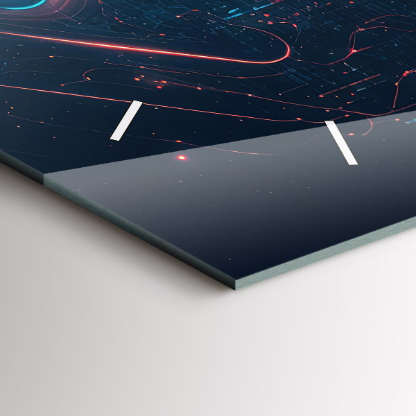 Glass wall clock rectangular Artificial intelligence