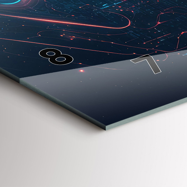 Glass wall clock rectangular Artificial intelligence