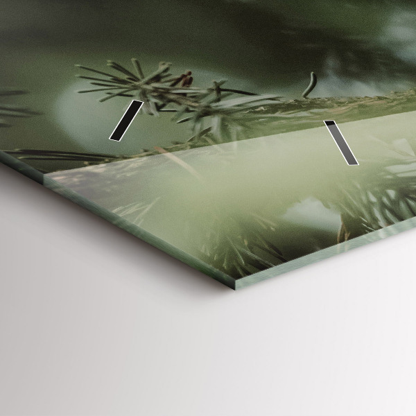 Glass wall clock rectangular Squirrel and wild nature