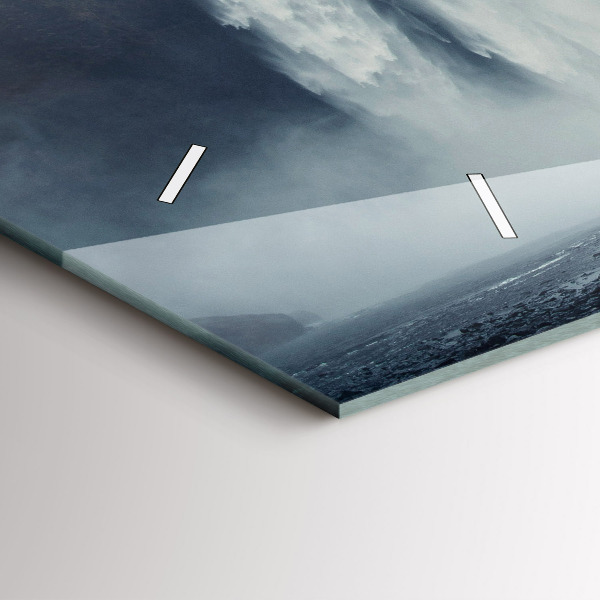 Glass wall clock rectangular Waterfall Iceland Landscape