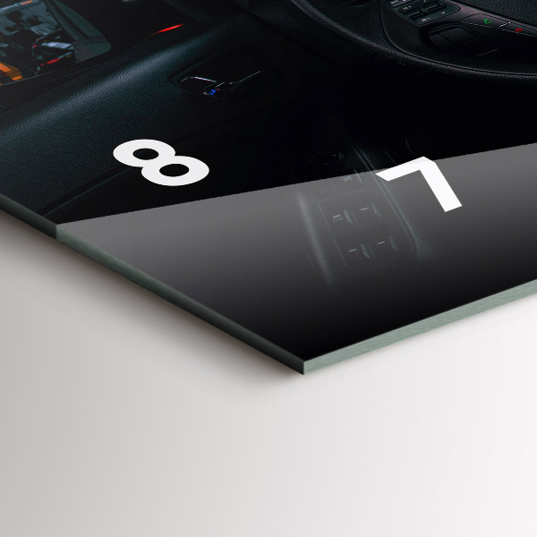 Glass wall clock rectangular Car in Tokyo