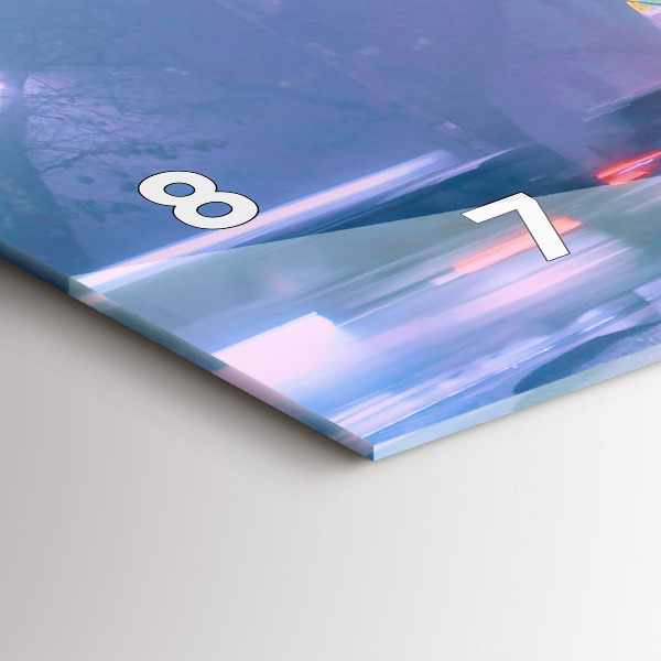 Glass wall clock rectangular Warsaw in the fog
