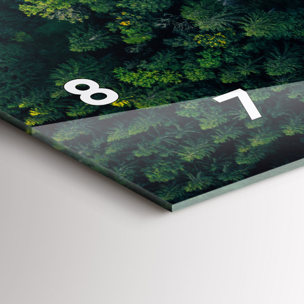 Glass wall clock rectangular Forest from a bird's eye view