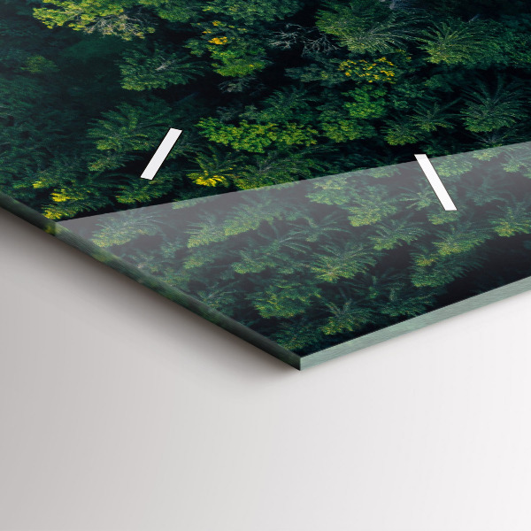 Glass wall clock rectangular Forest from a bird's eye view