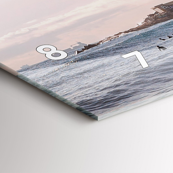 Glass wall clock rectangular Barcelona Surfer