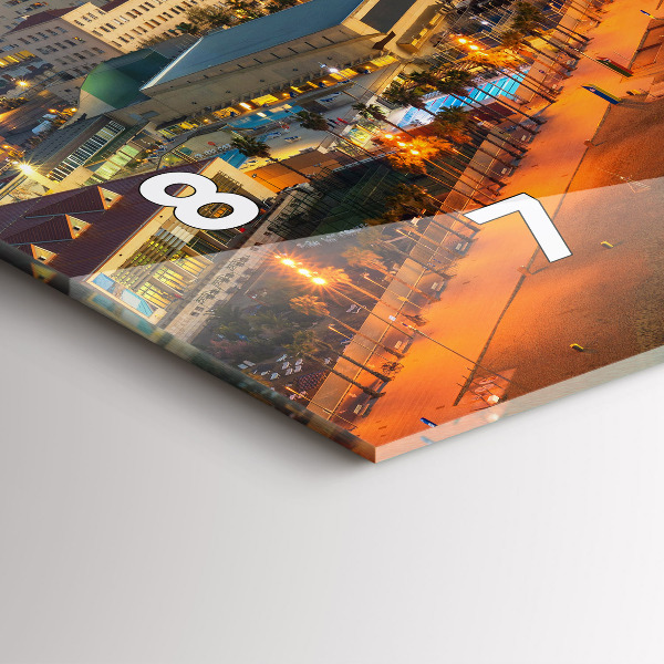 Glass wall clock rectangular Barcelona Beach