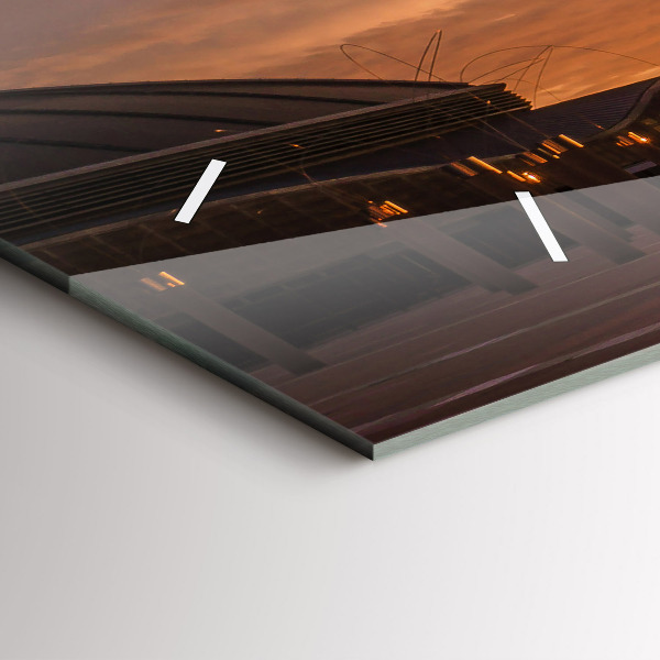 Glass wall clock rectangular Barcelona Olympic Park