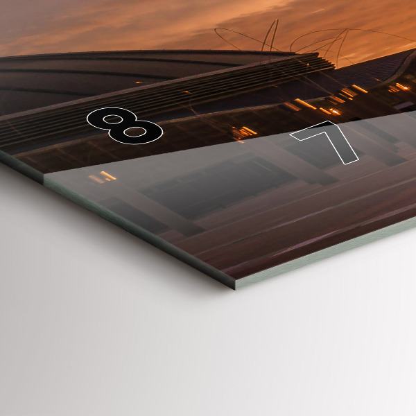 Glass wall clock rectangular Barcelona Olympic Park