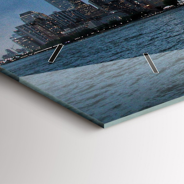 Glass wall clock rectangular New York City Panorama