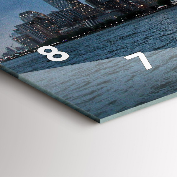 Glass wall clock rectangular New York City Panorama