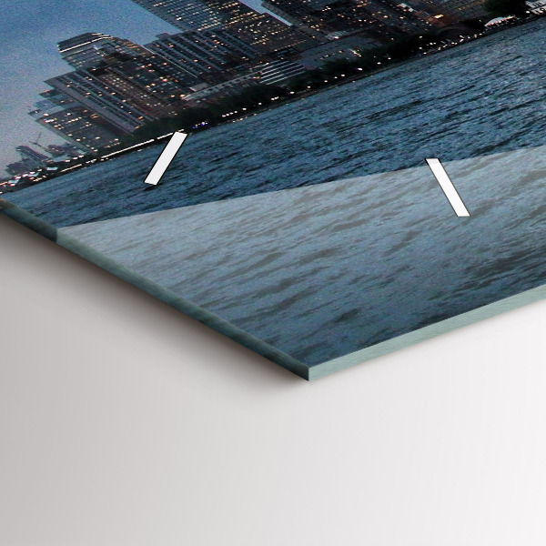 Glass wall clock rectangular New York City Panorama