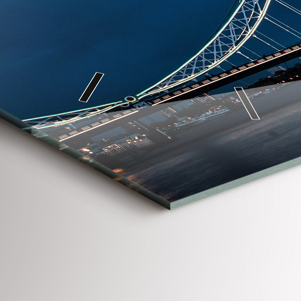 Glass wall clock rectangular Tower Bridge London at night