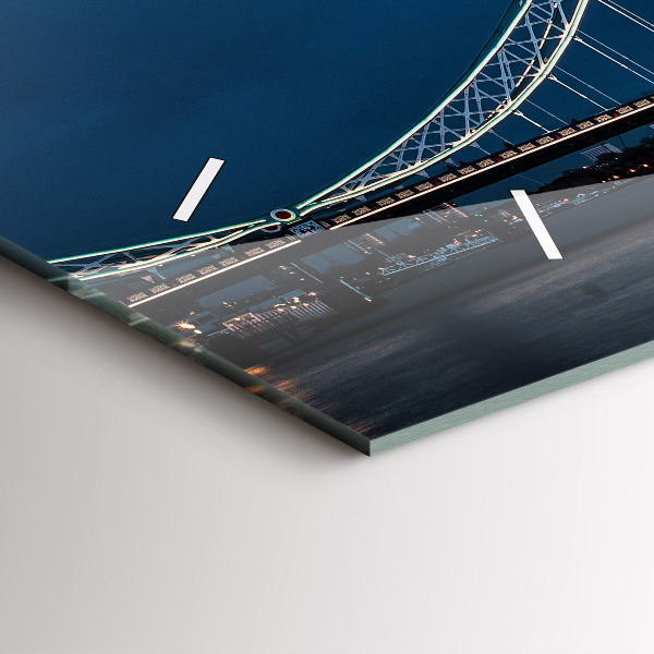 Glass wall clock rectangular Tower Bridge London at night