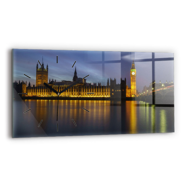Glass wall clock rectangular Winchester Palace London
