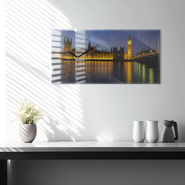 Glass wall clock rectangular Winchester Palace London