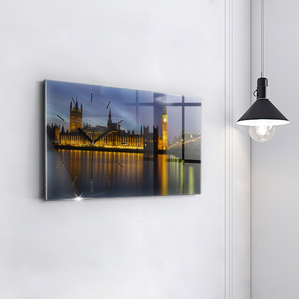 Glass wall clock rectangular Winchester Palace London