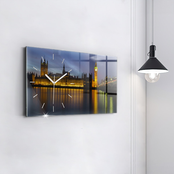 Glass wall clock rectangular Winchester Palace London