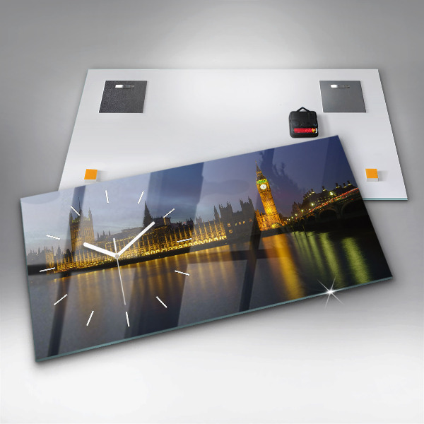 Glass wall clock rectangular Winchester Palace London