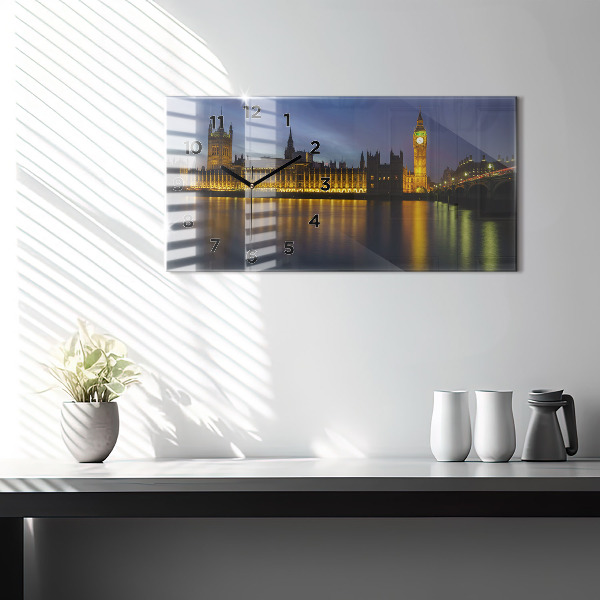 Glass wall clock rectangular Winchester Palace London
