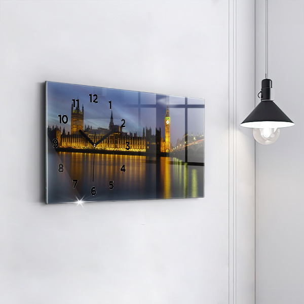 Glass wall clock rectangular Winchester Palace London