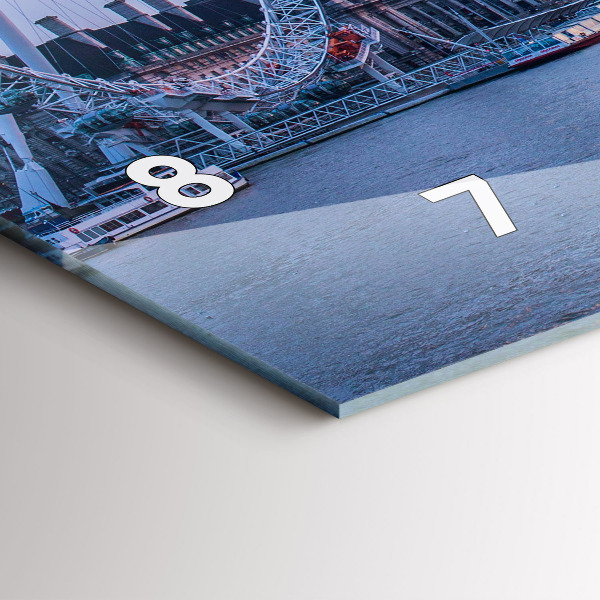 Glass wall clock rectangular London Eye city panorama