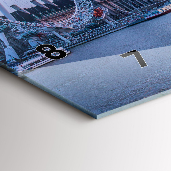 Glass wall clock rectangular London Eye city panorama