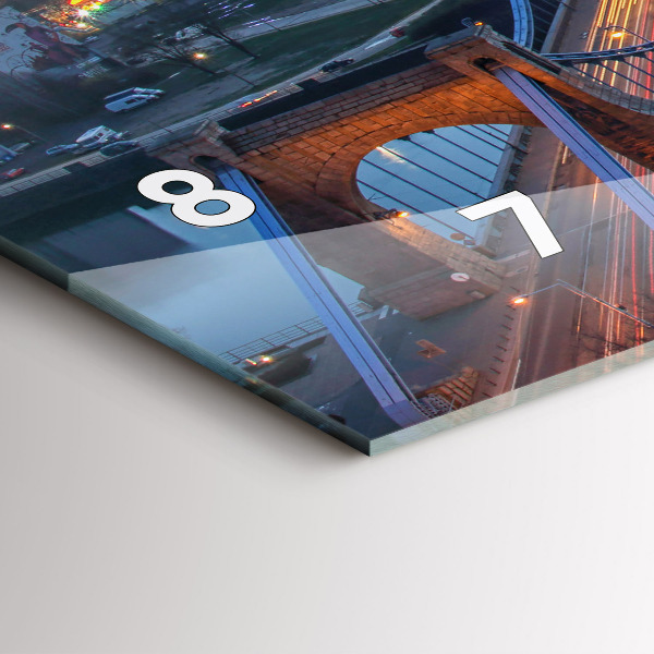 Glass wall clock rectangular Wroclaw from a drone