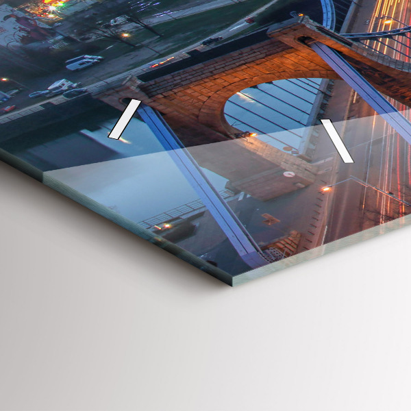 Glass wall clock rectangular Wroclaw from a drone