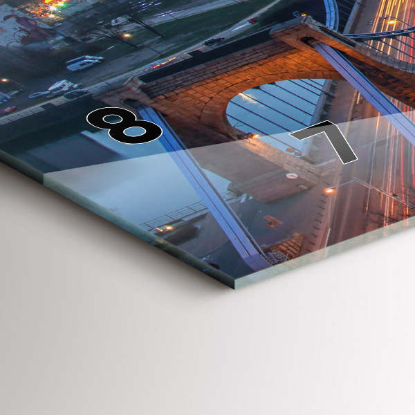 Glass wall clock rectangular Wroclaw from a drone