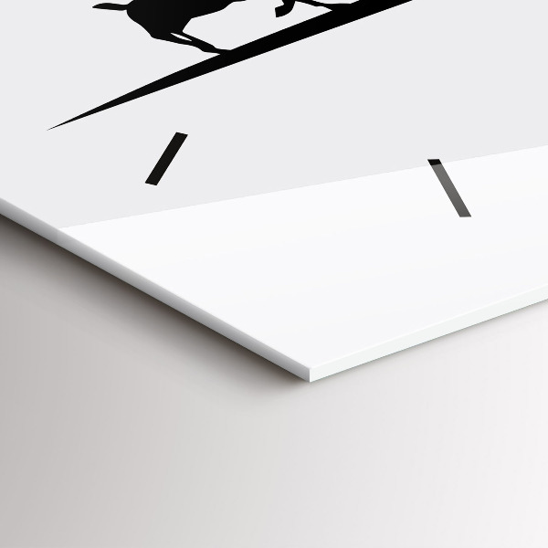 Glass wall clock rectangular Poznan panorama graphics
