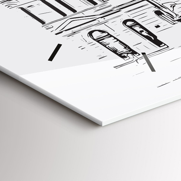 Glass wall clock rectangular Illustration of the city of Poznań