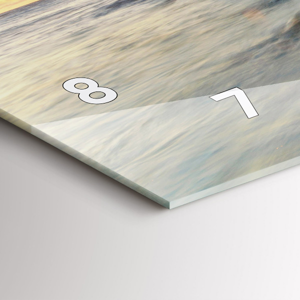 Glass wall clock rectangular The Lighthouse and the Baltic Sea