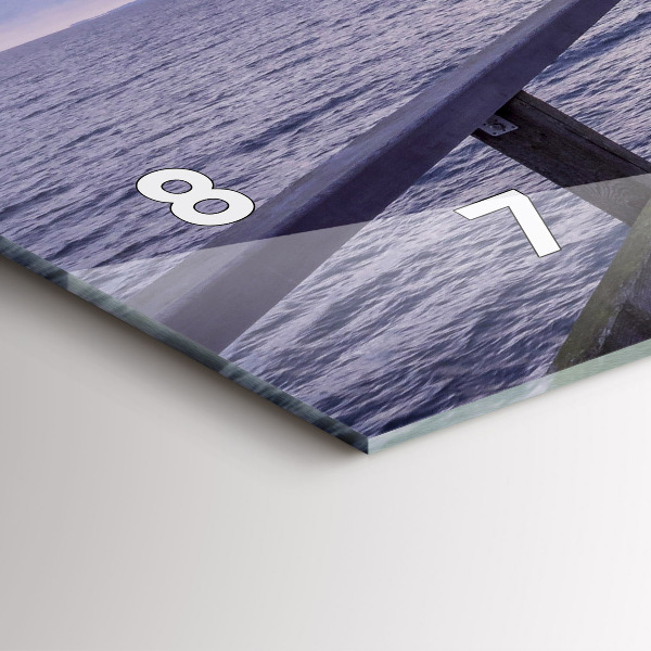 Glass wall clock rectangular Pier on the Baltic Sea