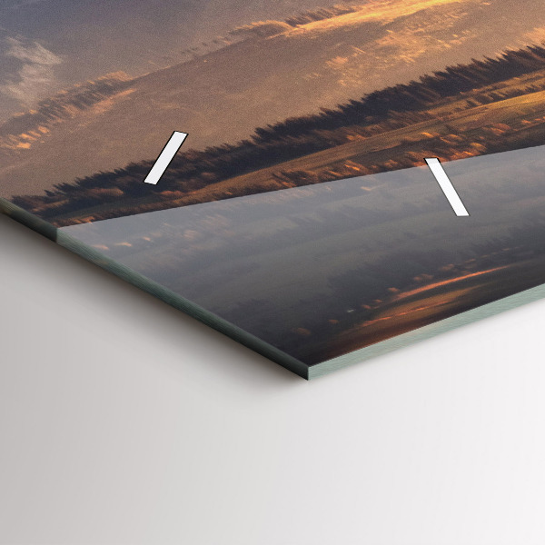 Glass wall clock rectangular Tatra Mountains in winter mountain panorama