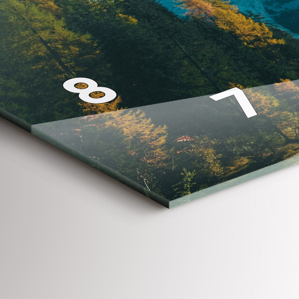 Glass wall clock rectangular Mountain and river in Poland