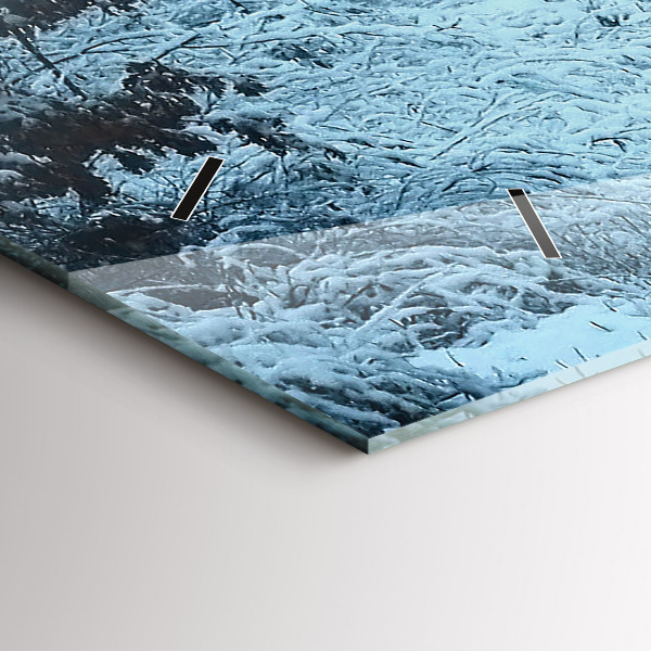 Glass wall clock rectangular Deer on the tracks