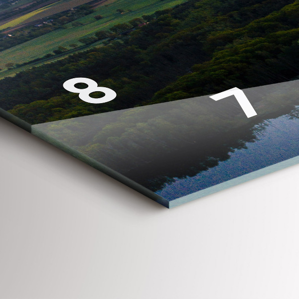 Glass wall clock rectangular Aerial View of the Lake