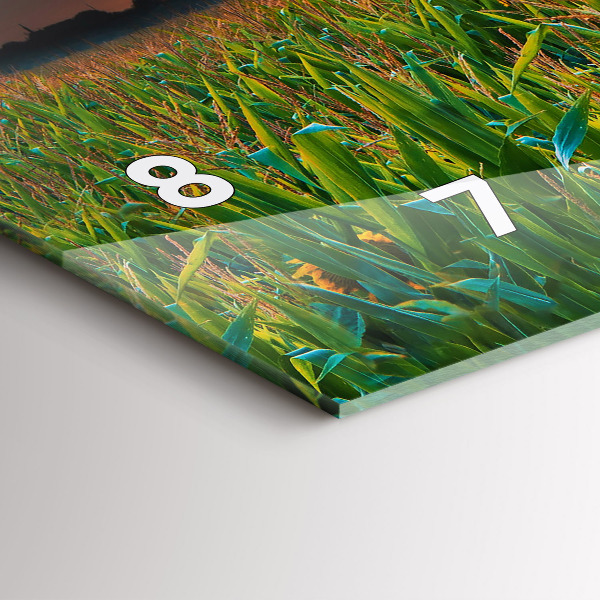 Glass wall clock rectangular Sunflowers in the meadow