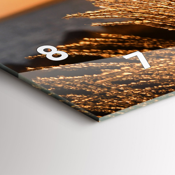 Glass wall clock rectangular Wheat In The Golden Hour