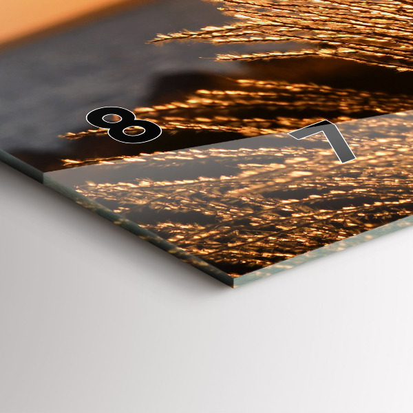 Glass wall clock rectangular Wheat In The Golden Hour