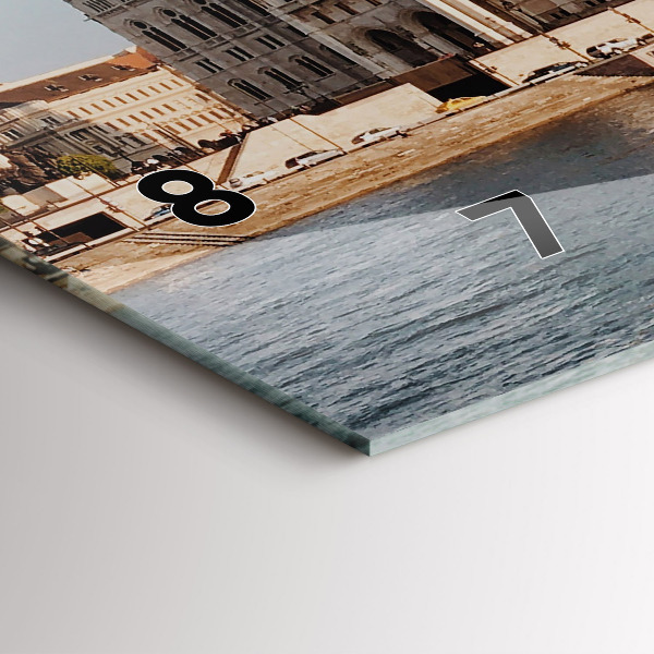 Glass wall clock rectangular Parliament in Budapest