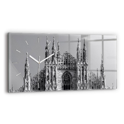 Glass wall clock rectangular Milan Cathedral