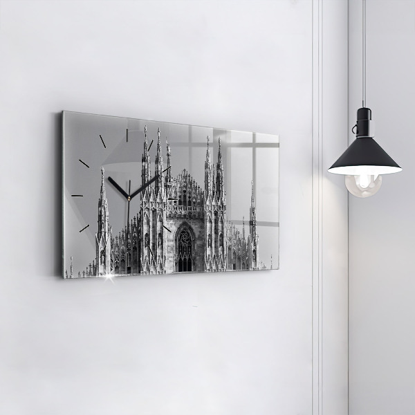 Glass wall clock rectangular Milan Cathedral