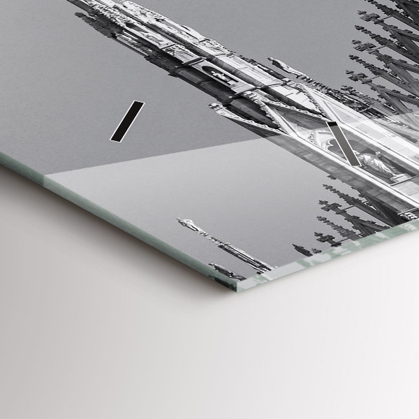 Glass wall clock rectangular Milan Cathedral