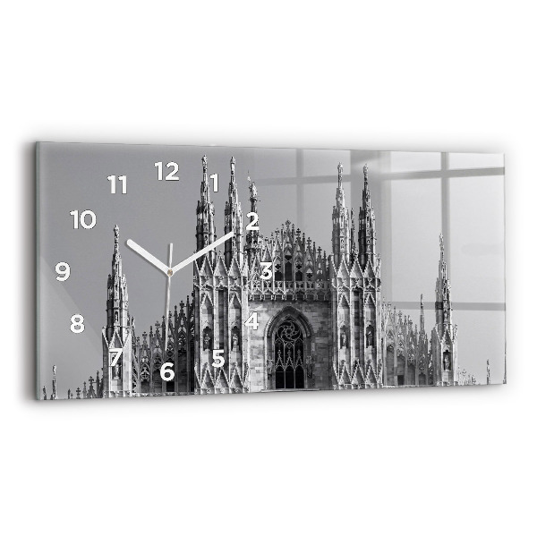 Glass wall clock rectangular Milan Cathedral